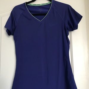 Blue/Purple Nike Pro Exercise Short Sleeve Shirt